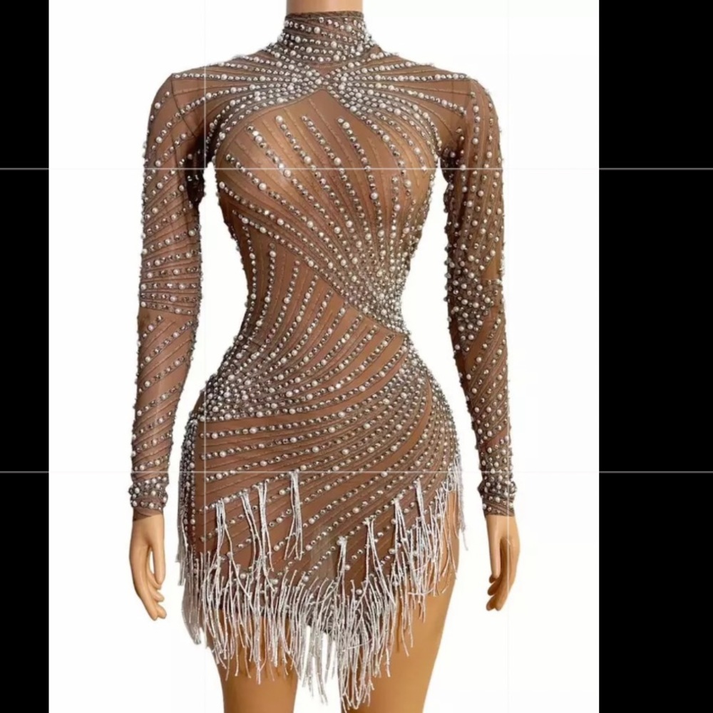 Rhinestone Embellished Bodycon Birthday Dress
